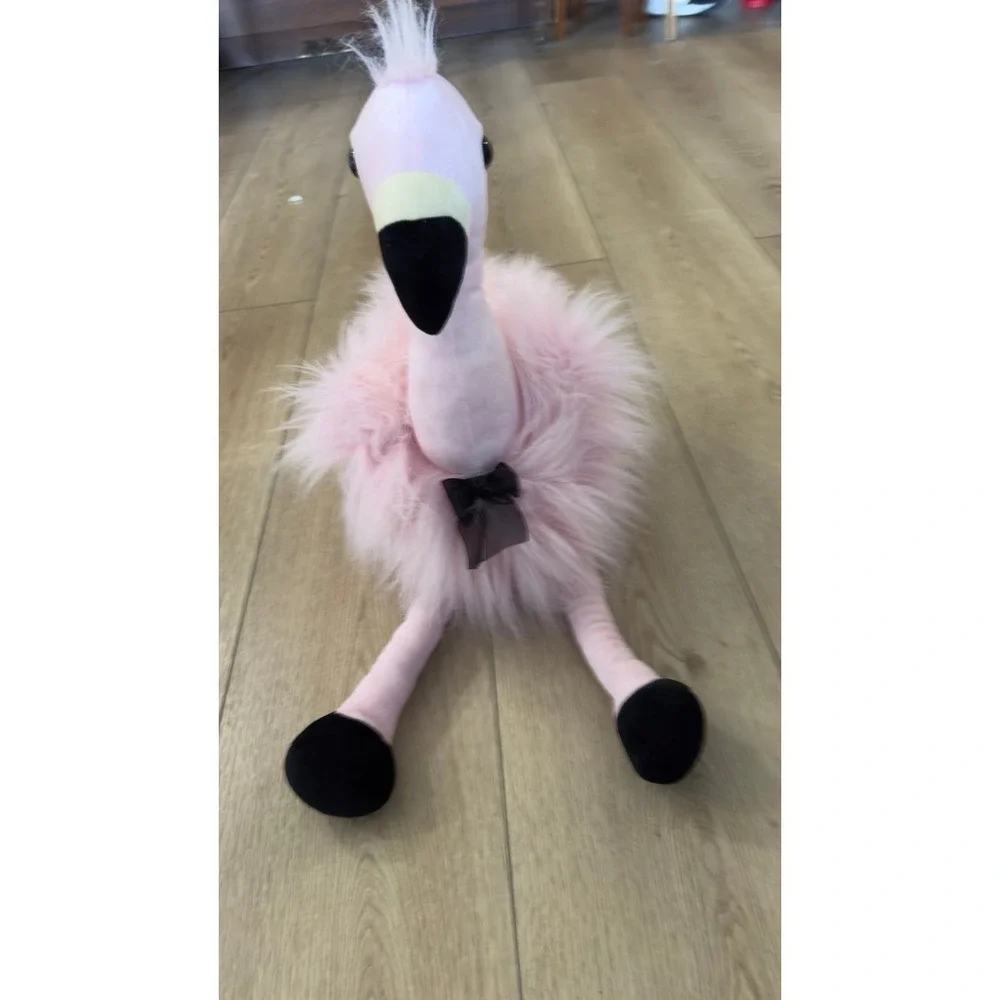 Plush pink big flamingo toy